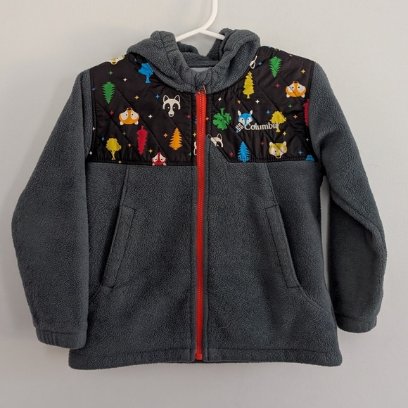 Columbia Other - Boys Columbia 3T Gray Fleece Jacket With Forced Animals And Trees